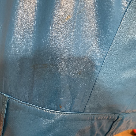 Diesel Blue Leather Jacket - Size S - Picture 9 of 9
